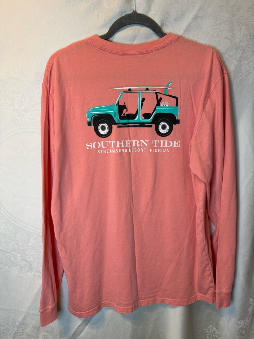 Southern Tide Pink Crewneck Long Sleeve Tee